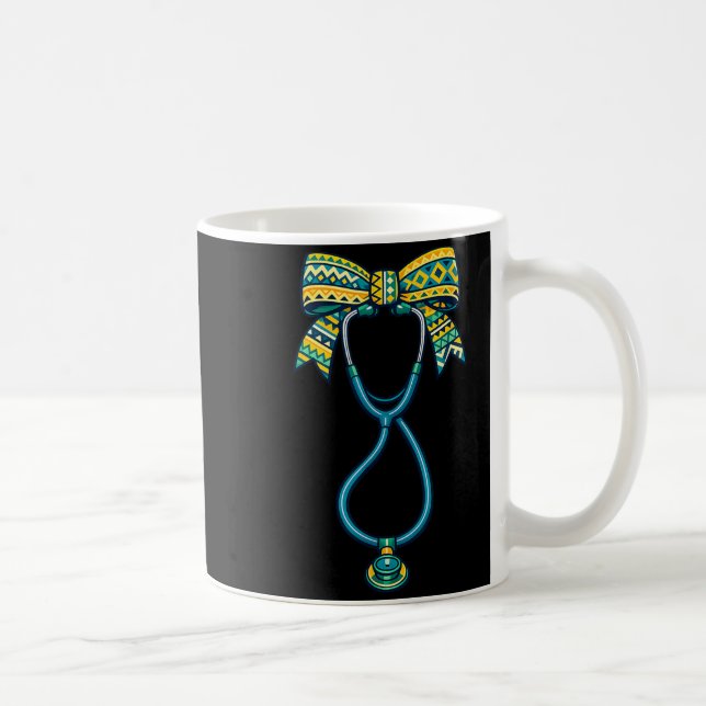 Caneca De Café Laço RN Enfermeira Vida Semana CNA História Negra  (Direita)