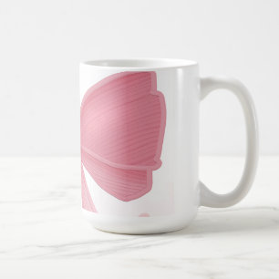 Caneca De Café Laço Rosa Coquette e Cerejas Estética em Colagem –