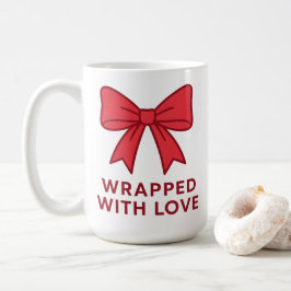 Caneca De Café Laço Rosa Envolvido Com Amor Estética Coquete