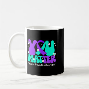 Caneca De Café Laço Roxo Azul Claro de Conscientização sobre Prev