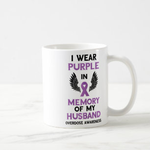 Caneca De Café Laço Roxo de Conscientização sobre Overdose em Mem