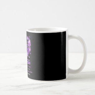 Caneca De Café Laço roxo floral coração demência conscientização