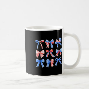 Caneca De Café Laços Coquete Vermelho Branco Azul Bandeira EUA 4 