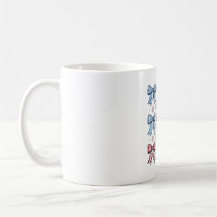Caneca De Café Laços de Coquete Patriota Design Vetorial Vintage_