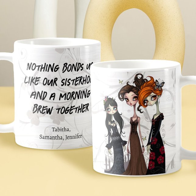 Caneca De Café Laços de Irmandade Melhores Amigas (Criador carregado)