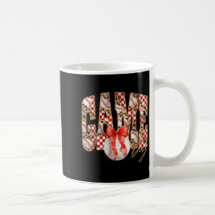 Caneca De Café Lacre pardo xadrez dia de jogo de beisebol coquete