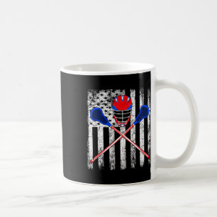 Caneca De Café Lacrosse American Flag Helmet Stick Lax for Men W