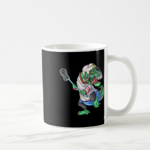 Caneca De Café Lacrosse Dinossauro T Rex Com Bastão De Lacrosse E