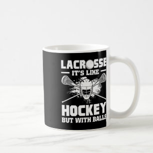 Caneca De Café Lacrosse É Como Hóquei Mas Com Jogador Engraçado