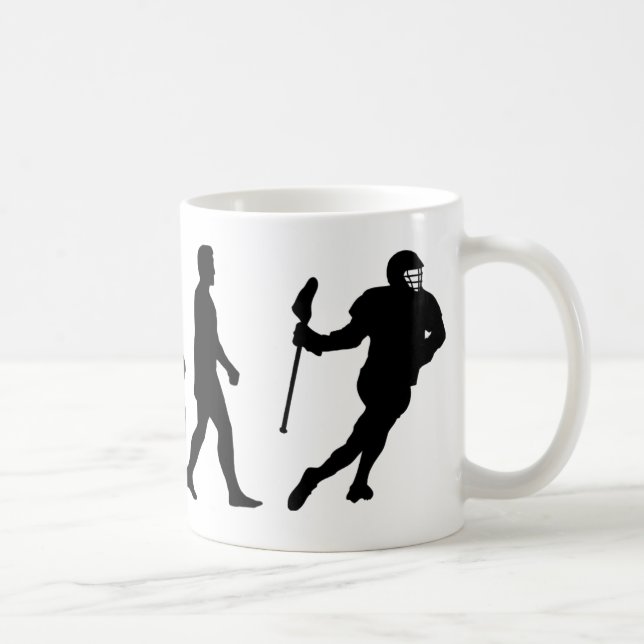 Caneca De Café Lacrosse Evolution - Funny Lacrosse (Direita)