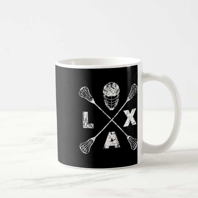 Caneca De Café Lacrosse Lax Cross Axis (Direita)