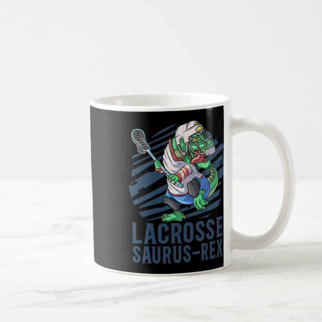 Caneca De Café Lacrosse-o-saurus T Rex Dinossauro Com Lança de La (Direita)