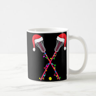 Caneca De Café Lacrosse Santa Hat Natal Luz Divertimento Natal
