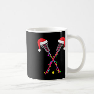 Caneca De Café Lacrosse Santa Hat Natal Luz Esportes Engraçados X