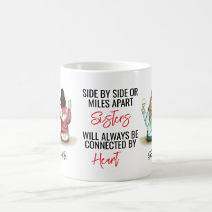 Caneca De Café Lado a Lado ou Distantes Irmãs Conectadas