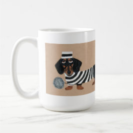Caneca De Café Ladrona de Petiscos Dachshund Preto e Marrom Presi