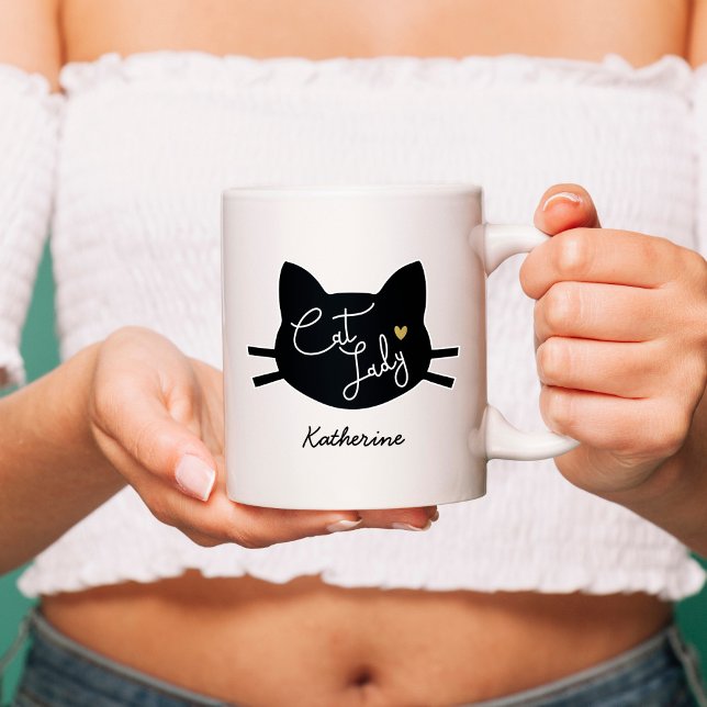 Caneca De Café Lady Cat (Criador carregado)