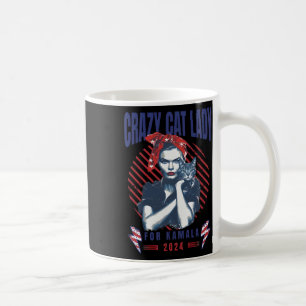 Caneca De Café Lady Gato Louca Para Kamala 2024