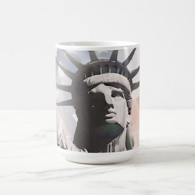 Caneca De Café Lady Liberty e a bandeira americana (Centro)