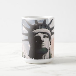 Caneca De Café Lady Liberty e a bandeira americana