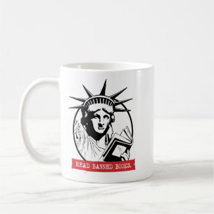 Caneca De Café Lady Liberty Lê Livros Proibidos