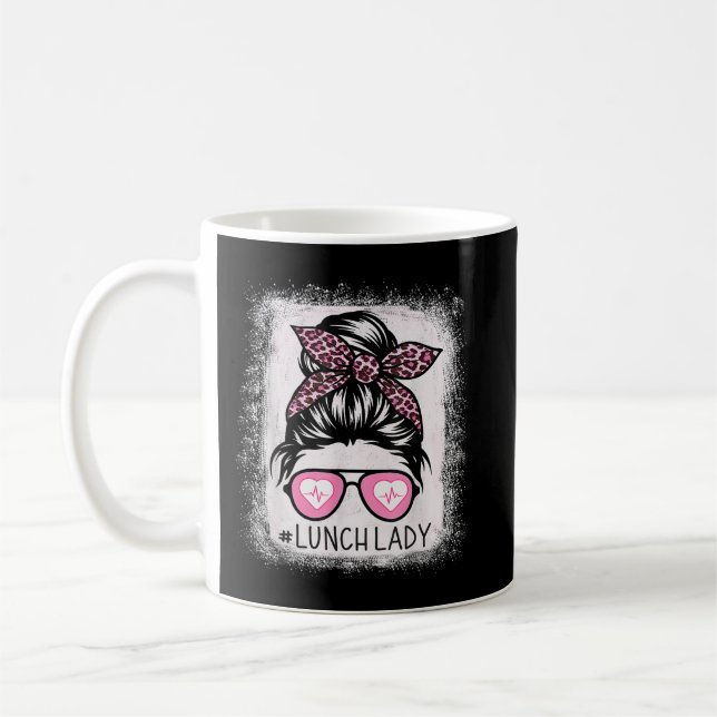 Caneca De Café Lady Life Bleached Shirts rosa Leopard Mensagem (Esquerda)