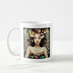 Caneca De Café Lady Meditting embaixo d'água   Paz interna