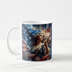 Caneca De Café Lady Of Liberty - Arte Patriotismo