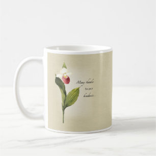 Caneca De Café Lady Slipper Flower Obrigado