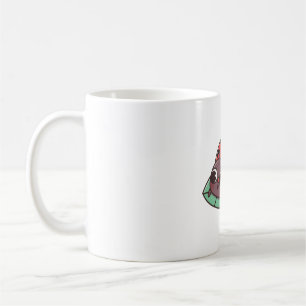 Caneca De Café Ladybug Bonito Com Pontos De Coração Pretos