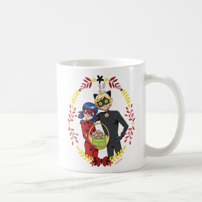 Caneca De Café Ladybug & Cat Noir Páscoa Basket (Direita)