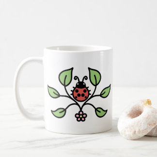 Caneca De Café Ladybug Floral Mug
