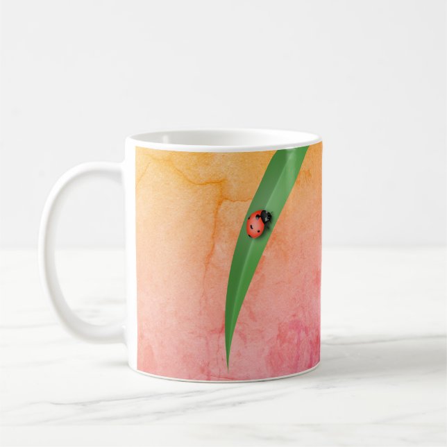 Caneca De Café Ladybug Leaf (Esquerda)