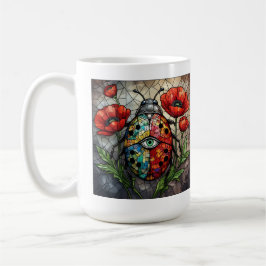 Caneca De Café Ladybug tingido de vidro vibrante insetos de papoi