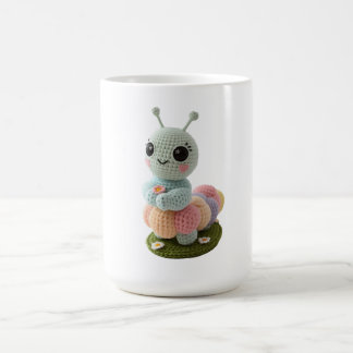 Caneca De Café Lagarta Fofa Um Amigo de Crochê Caprichoso Camiset
