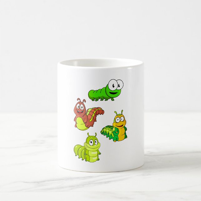 Caneca De Café Lagartas de Cartografia Amarelo Verde (Criador carregado)
