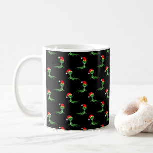Caneca De Café Lagarto Engraçado Grande Sorriso Feliz Natal Xmas
