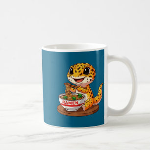 Caneca De Café Lagarto Engraçado Réptil Gecko Leopardo Comendo Ra