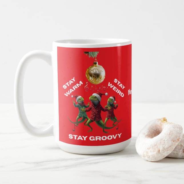 Caneca De Café Lagartos Groovy  (Com Donut)
