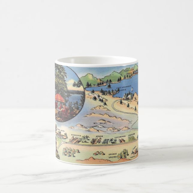 Caneca De Café Lago Arrohead Map Mug (Centro)