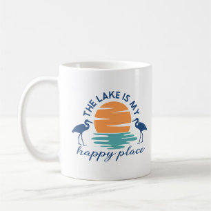 Caneca De Café Lago É Meu Lugar Feliz Verão