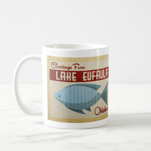 Caneca De Café Lago Eufaula Oklahoma Blue Fish Viagens vintage