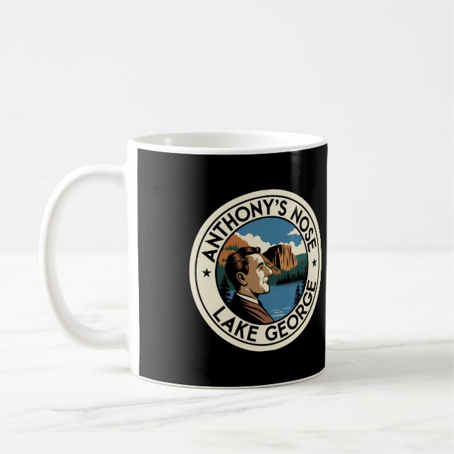 Caneca De Café Lago George Coffee Mug Anthonys Nose Black Mug (Esquerda)