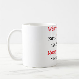 Caneca De Café Lago House ets. Coordenadas personalizadas do ano