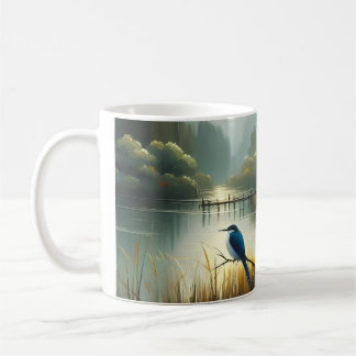 Caneca De Café Lago Japão Pássaro 1 - Tela