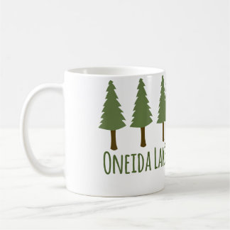 Caneca De Café Lago Oneida Acampamento Rústico Pinheiros Floresta