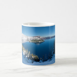 Caneca De Café Lago Oregon central sul crater no inverno