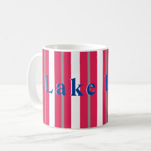 Caneca De Café Lago Personalizado ou Branco Vermelho de Praia Str