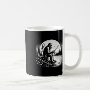 Caneca De Café Lago Pescaria Sasquatch Pescador Funny Fis