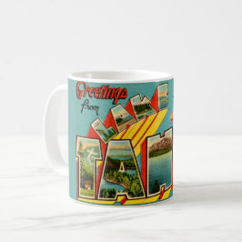 Caneca De Café Lago Tahoe Retro Saudação